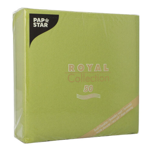 50 Servietten "ROYAL Collection" 1/4-Falz 40 cm x 40 cm olivgrün
