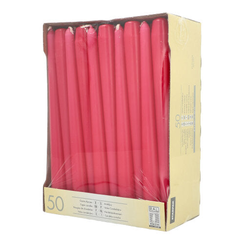 50 Leuchterkerzen Ø 2,2 cm · 25 cm fuchsia