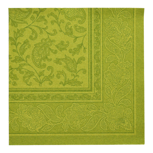 20 Servietten "ROYAL Collection" 1/4-Falz 40 cm x 40 cm olivgrün "Ornaments"
