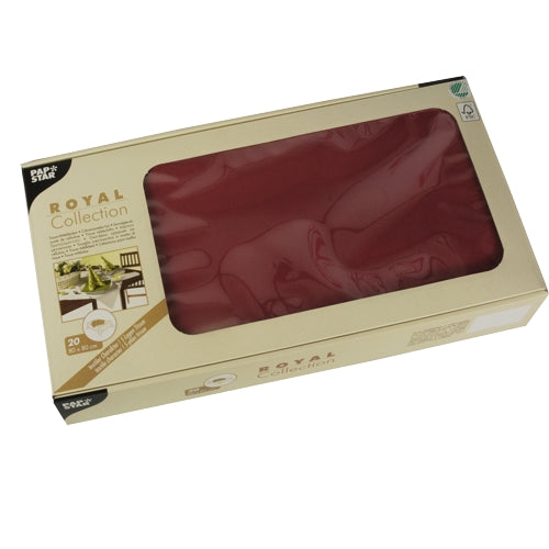 20 Mitteldecken, Tissue "ROYAL Collection" 80 cm x 80 cm bordeaux