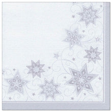 Lade das Bild in den Galerie-Viewer, 20 Servietten &quot;ROYAL Collection&quot; 1/4-Falz 40 cm x 40 cm weiss &quot;Just Stars&quot;
