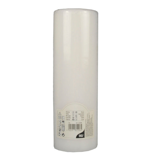 Stumpenkerze Ø 80 mm · 250 mm weiss mit Flachkopf