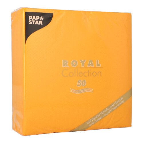 50 Servietten "ROYAL Collection" 1/4-Falz 40 cm x 40 cm orange