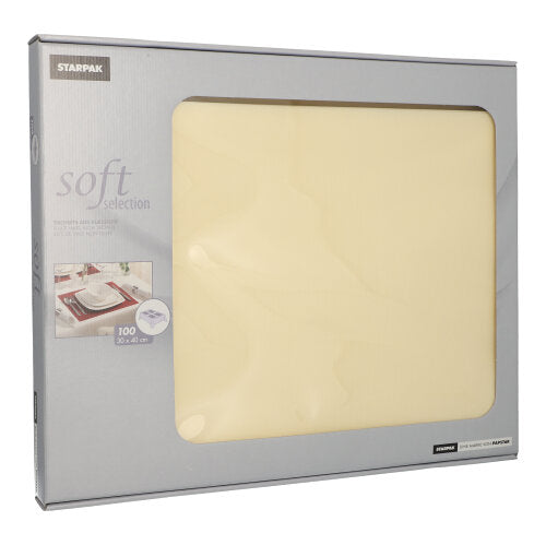100 Tischsets, stoffähnlich, Vlies "soft selection" 30 cm x 40 cm creme