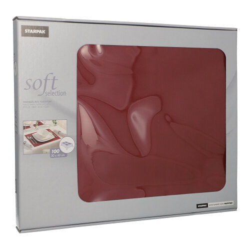 100 Tischsets, stoffähnlich, Vlies "soft selection" 30 cm x 40 cm bordeaux