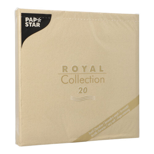 20 Servietten "ROYAL Collection" 1/4-Falz 40 cm x 40 cm sand