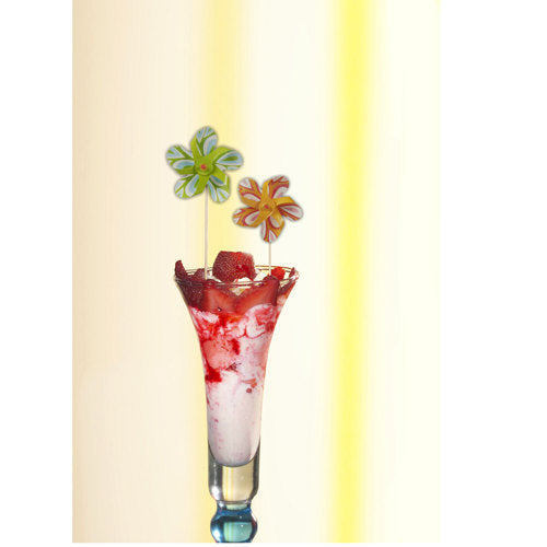 50 Deko-Picker 17,5 cm farbig sortiert "Windmühle"