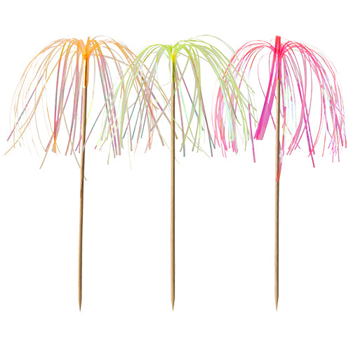 100 Deko-Picker 15,5 cm neon "Feuerwerk"