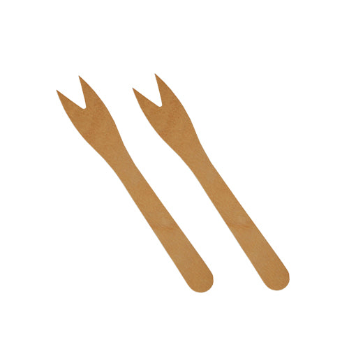 500 Snack-Gabeln, Holz "pure" 12,1 cm