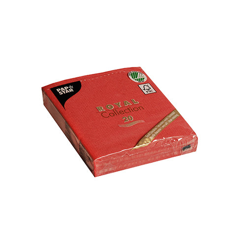 20 Servietten "ROYAL Collection" 1/4-Falz 25 cm x 25 cm feuerrot