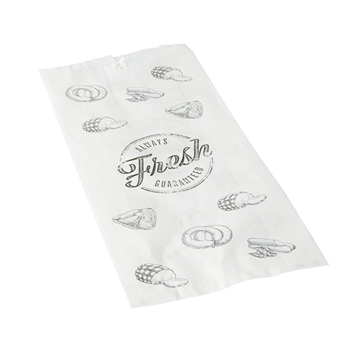 1000 Fleischerbeutel, Kraftpapier, gefädelt 28 cm x 14 cm x 6 cm
