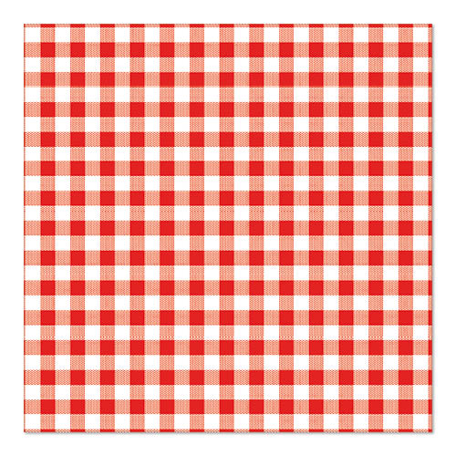 30 Servietten, 3-lagig 1/4-Falz 33 cm x 33 cm rot "Vichy Karo"