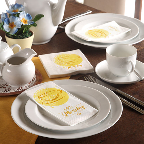 250 Servietten, 3-lagig 1/8-Falz 33 cm x 33 cm "Good Morning"