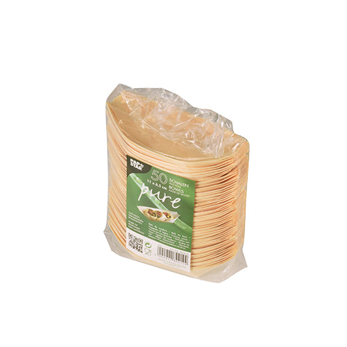 50 Fingerfood - Schalen, Holz "pure" 11 cm x 6,5 cm "Schiffchen"