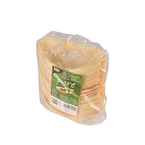 50 Fingerfood - Schalen, Holz "pure" 14 cm x 8,2 cm "Schiffchen"