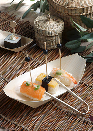 50 Fingerfood - Schalen, Holz "pure" 25 cm x 10 cm "Schiffchen"