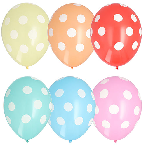 6 Luftballons Ø 29 cm farbig sortiert "Dots"