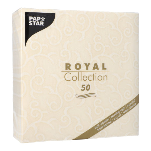 50 Servietten "ROYAL Collection" 1/4-Falz 40 cm x 40 cm champagner "Casali"