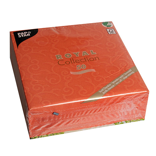 50 Servietten "ROYAL Collection" 1/4-Falz 40 cm x 40 cm nektarine "Casali"