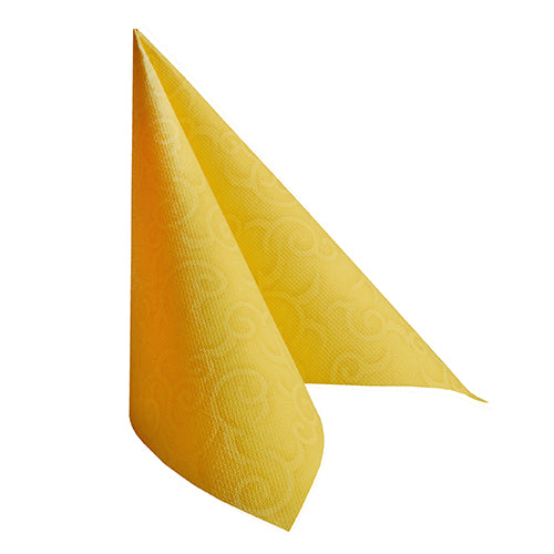 50 Servietten "ROYAL Collection" 1/4-Falz 40 cm x 40 cm gelb "Casali"