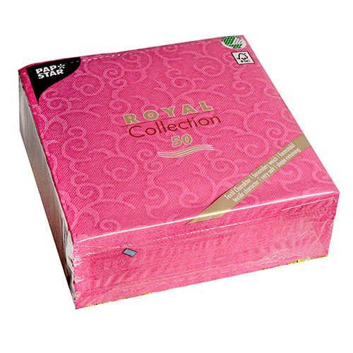 50 Servietten "ROYAL Collection" 1/4-Falz 40 cm x 40 cm fuchsia "Casali"
