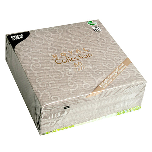 50 Servietten "ROYAL Collection" 1/4-Falz 40 cm x 40 cm grau "Casali"
