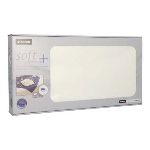 20 Mitteldecken, stoffähnlich, Vlies "soft selection plus" 80 cm x 80 cm weiss