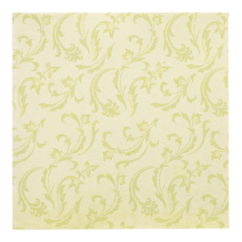 50 Servietten "ROYAL Collection" 1/4-Falz 40 cm x 40 cm limonengrün "Damascato"