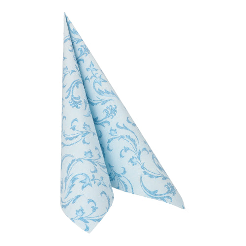 50 Servietten "ROYAL Collection" 1/4-Falz 40 cm x 40 cm türkis "Damascato"