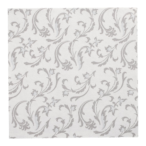 50 Servietten "ROYAL Collection" 1/4-Falz 40 cm x 40 cm grau "Damascato"