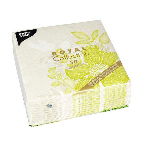 50 Servietten "ROYAL Collection" 1/4-Falz 40 cm x 40 cm grün "Annabel"