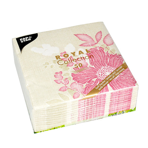 50 Servietten "ROYAL Collection" 1/4-Falz 40 cm x 40 cm fuchsia "Annabel"