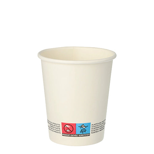 50 Trinkbecher, Pappe "To Go" 0,2 l Ø 8 cm · 9,2 cm weiss