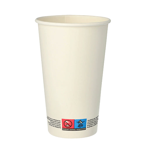 50 Trinkbecher, Pappe "To Go" 0,4 l Ø 9 cm · 13,9 cm weiss