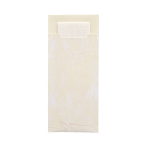 520 Bestecktaschen 20 cm x 8,5 cm creme inkl. weißer Serviette