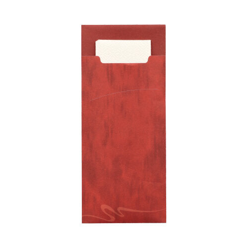 520 Bestecktaschen 20 cm x 8,5 cm bordeaux inkl. weißer Serviette