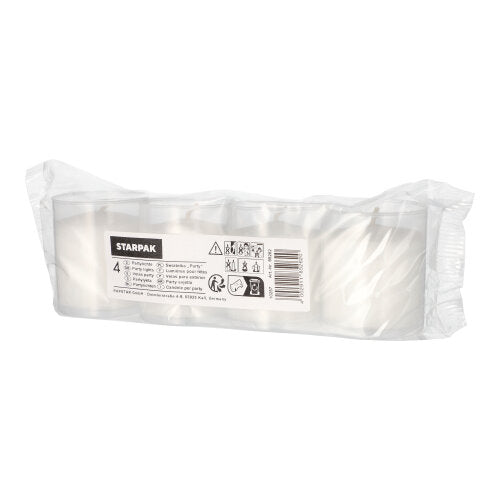 4 Partylichte Ø 5 cm · 6,5 cm transparent