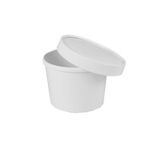 Lade das Bild in den Galerie-Viewer, 50 Suppenbecher, Pappe &quot;To Go&quot; rund 350 ml Ø 9,9 cm · 7 cm weiss
