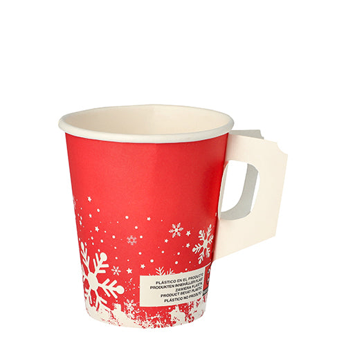 50 Trinkbecher mit Henkel, Pappe 0,2 l Ø 8 cm · 9,3 cm "Winter Time"