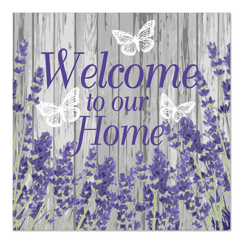 20 Servietten, 3-lagig 1/4-Falz 33 cm x 33 cm "Welcome"