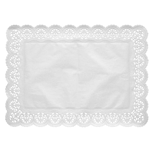 100 Spitzenpapiere eckig 53 cm x 32,5 cm weiss