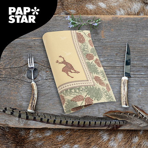 50 Servietten "ROYAL Collection" 1/4-Falz 40 cm x 40 cm "Majestic Deer"
