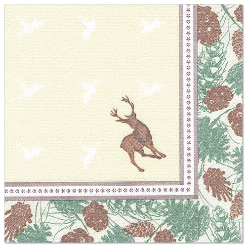 50 Servietten "ROYAL Collection" 1/4-Falz 40 cm x 40 cm "Majestic Deer"