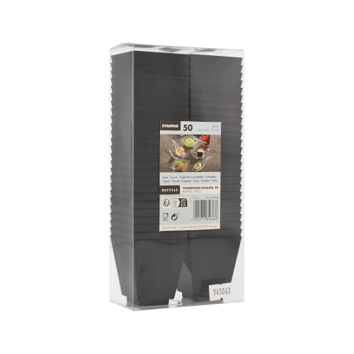 50 Fingerfood - Schalen, PS eckig 50 ml 5 cm x 4,5 cm x 4,5 cm schwarz