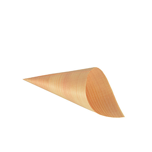 50 Fingerfood - Spitztüten, Holz "pure" Ø 6,5 cm · 12,5 cm