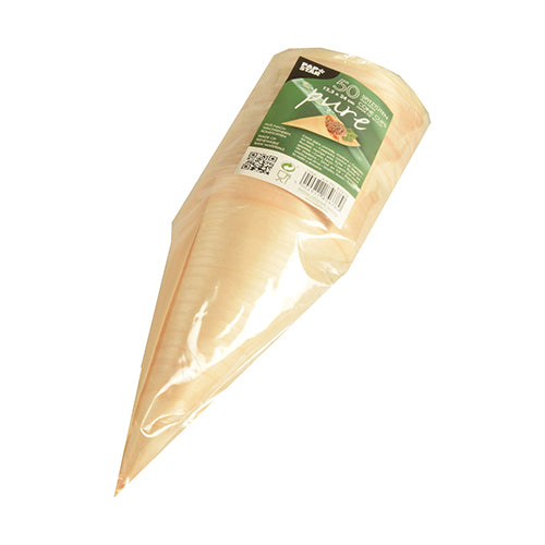50 Fingerfood - Spitztüten, Holz "pure" Ø 12,5 cm · 24 cm