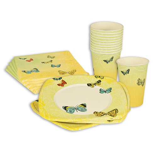 20 Servietten, 3-lagig 1/4-Falz 33 cm x 33 cm "Papillons"