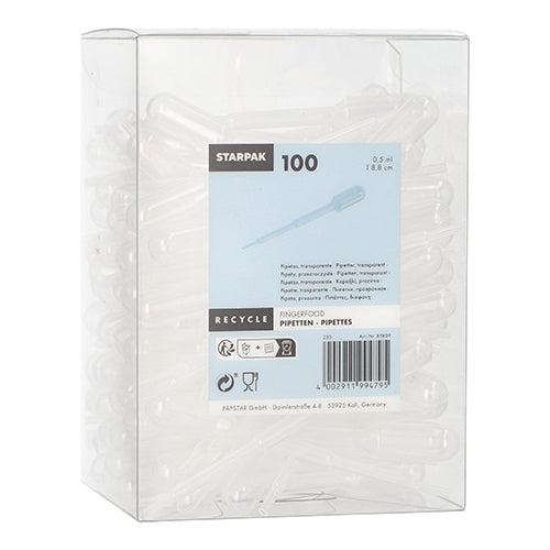 100 Pipetten, PE 0,5 ml 8,8 cm transparent