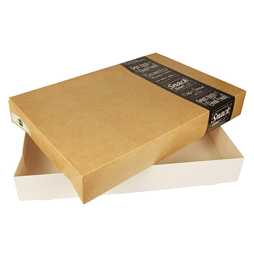 10 Transport- und Catering-Kartons "pure" eckig 8 cm x 37,5 cm x 55,5 cm "Good Food" groß