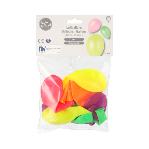 10 Luftballons Ø 25 cm farbig sortiert "Neon"